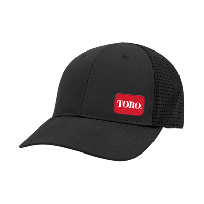 Black Performance Logo Hat Front Image on white background