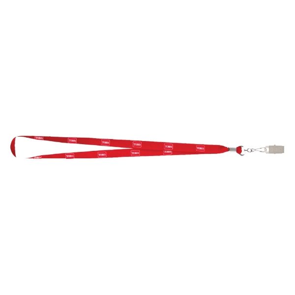 Red Toro Bulldog Clip Lanyard Product Image on white background