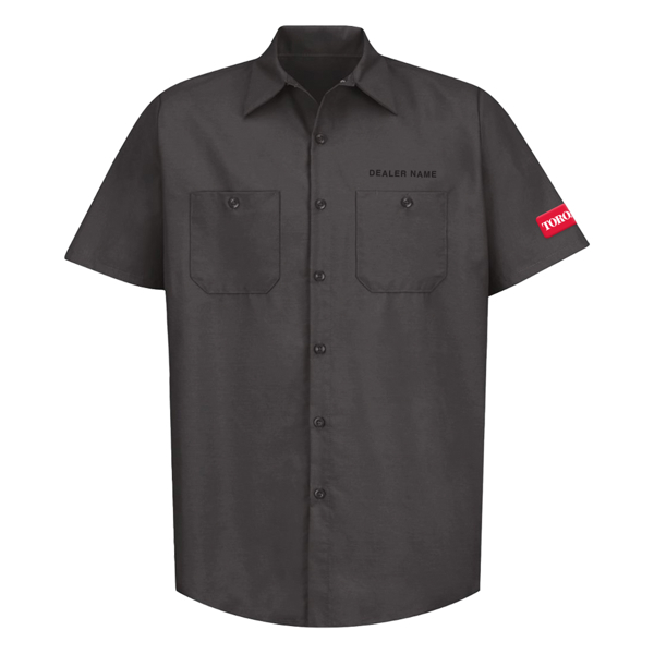 Charcoal Toro Red Kap® Work Shirt Front Image on white background