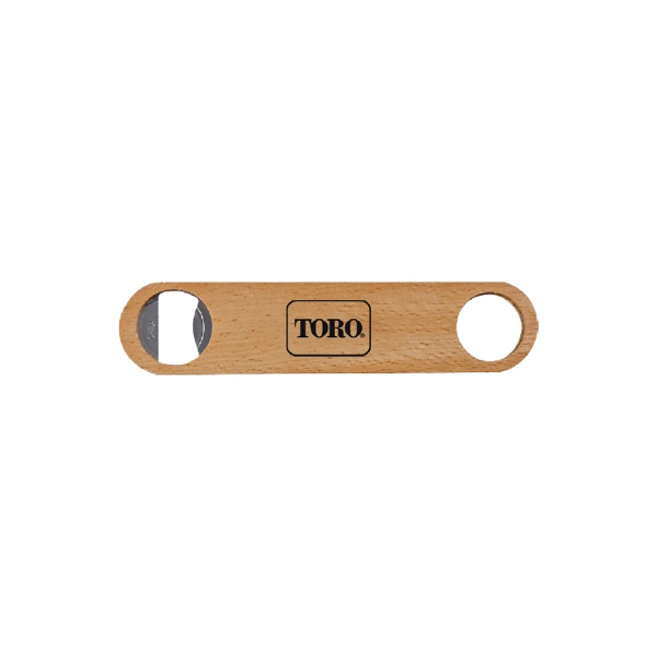 Toro Wooden Bottle Opener Product Image on white background