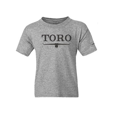 Toro Youth Grey Logo Tee Product Image on white background
