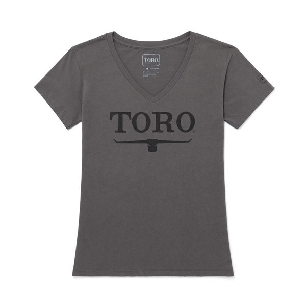 Image of a gray tee with dark gray Toro logo