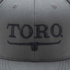 Image of a gray hat with black Toro logo