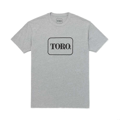 Image of a gray tee with black Toro logo	