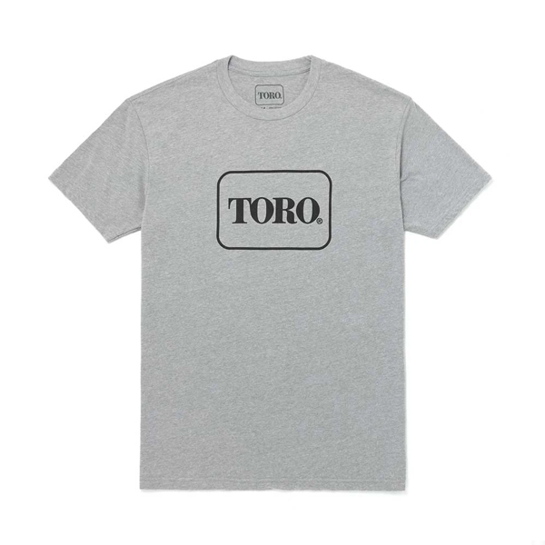 Image of a gray tee with black Toro logo	