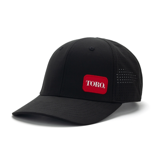 Black Performance Logo Hat Front Image on white background