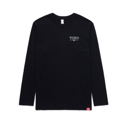 Black Toro Bull Sketch LS Tee Product Image with Toro logo on the front