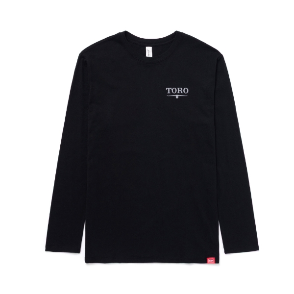 Black Toro Bull Sketch LS Tee Product Image with Toro logo on the front